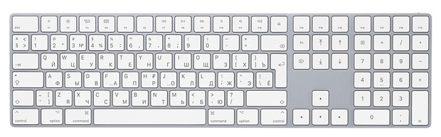 Apple Magic Keyboard with Numeric Keypad (MQ052RS/A) Silver Bluetooth - тип: мембранная