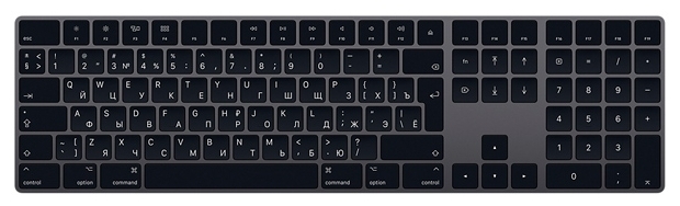 Apple Magic Keyboard with Numeric Keypad (MRMH2RS/A) Space Gray Bluetooth - тип: мембранная