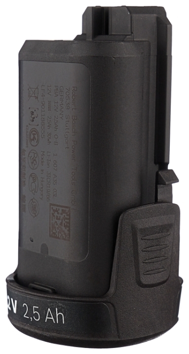 BOSCH 1600A00H3D Li-Ion 12 В 2.5 А·ч - конструкция аккумулятора: обойма