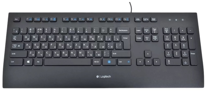 Logitech Corded Keyboard K280e Black USB - тип: мембранная