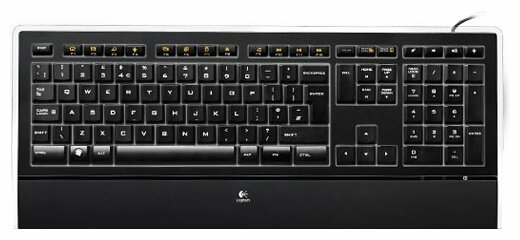 Logitech Illuminated Keyboard K740 Black USB - количество клавиш: 104, с цифровым блоком