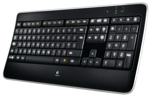 Logitech Wireless Illuminated Keyboard K800 Black USB - тип: ножничная