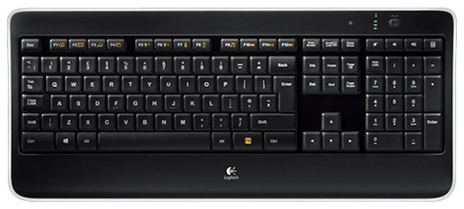Logitech Wireless Illuminated Keyboard K800 Black USB - подключение: беспроводная (радиоканал)