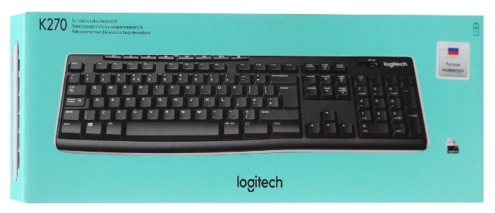 Logitech Wireless Keyboard K270 Black USB - защита: от воды