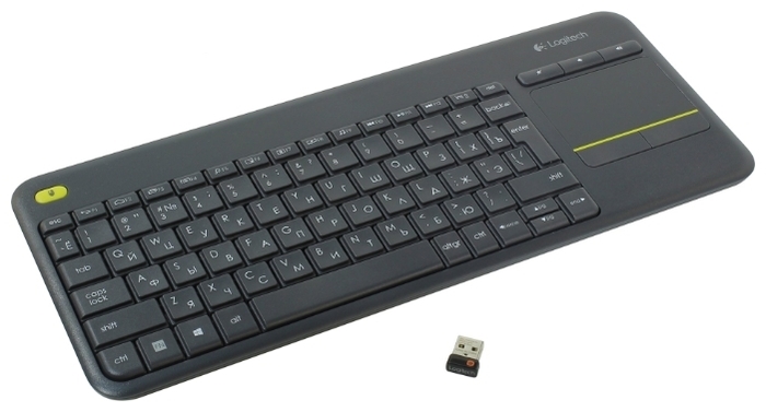 Logitech Wireless Touch Keyboard K400 Plus Black USB - тип: мембранная