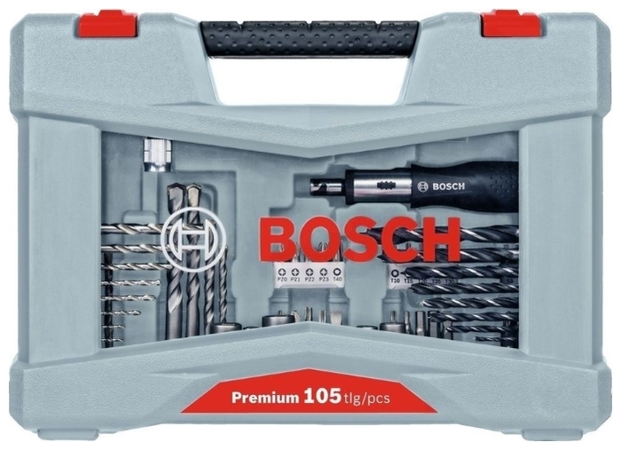 BOSCH Premium X-Line 105 (2608P00236), 105 предм. - аксессуары: держатель для бит, телескопический магнитный щуп