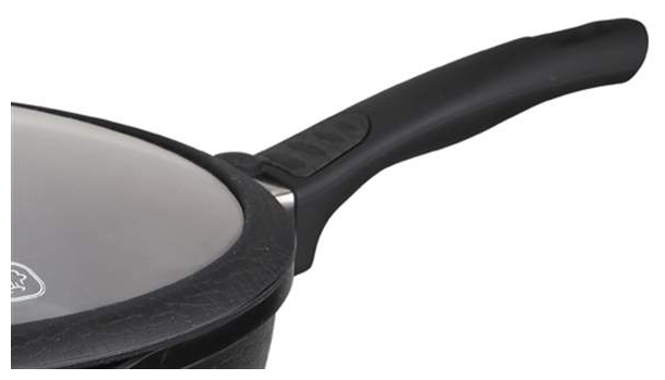 Rondell Escurion RDA-870 28 см - особенности: мытье в посудомоечной машине, съемная ручка, использование в духовке, ненагревающаяся ручка, крышка в комплекте