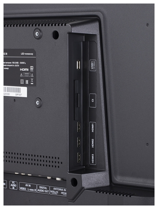 HARPER 32R720T 32 - проводные интерфейсы: HDMI 1.4 x 3, USB x 2, выход аудио коаксиальный, выход на наушники