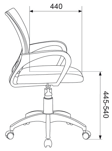 Бюрократ CH-695NLT - Высота сиденья: от 44.50 до 54 см