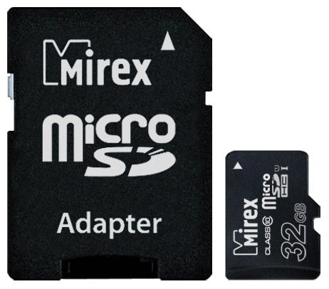 Mirex microSDHC Class 10 UHSI U1 + SD adapter - тип карты памяти: microSDHC, Secure Digital