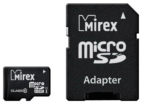 Mirex microSDHC Class 10 UHSI U1 + SD adapter - класс скорости: Class 10