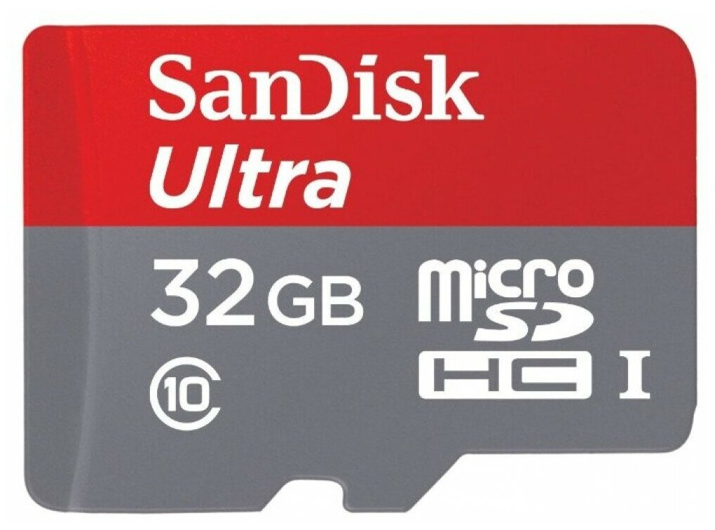 SanDisk Ultra microSDHC Class 10 UHSI 80MB/s + SD adapter - поддержка UHS: UHS Class 1, UHS-I