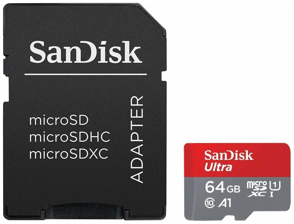 SanDisk Ultra microSDXC Class 10 UHS Class 1 A1 100MB/s + SD adapter - класс скорости: Class 10