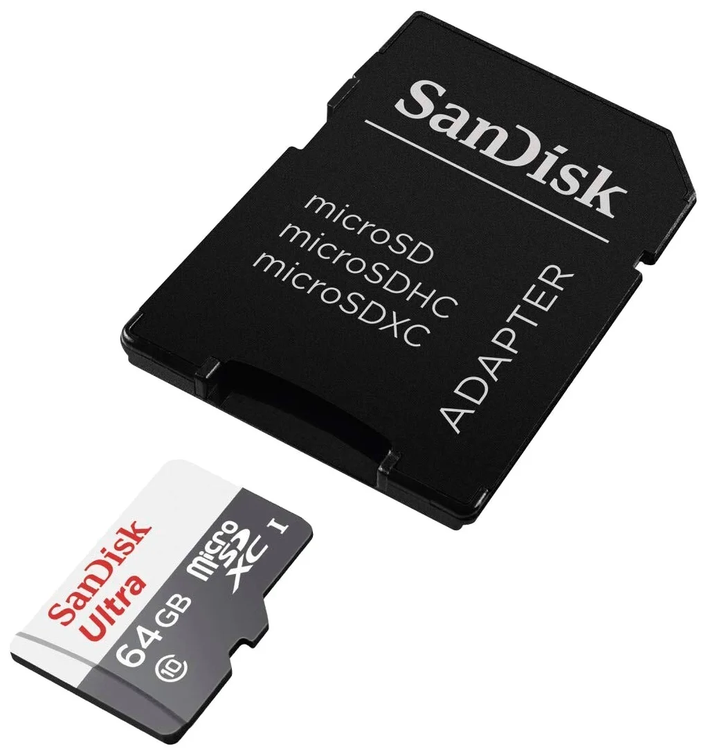 SanDisk Ultra microSDXC Class 10 UHS-I 80MB/s + SD adapter - скорость чтения/записи данных: 80 / 10 МБ/с