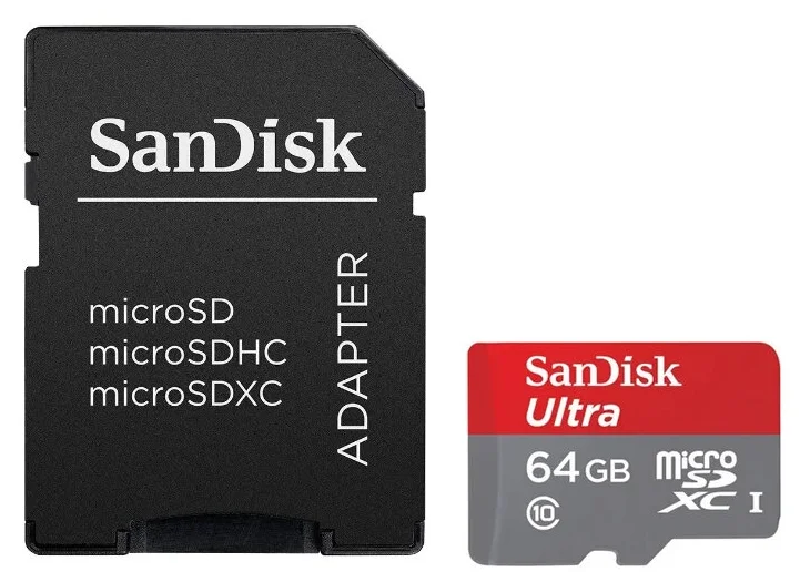 SanDisk Ultra microSDXC Class 10 UHS-I 80MB/s + SD adapter - класс скорости: Class 10