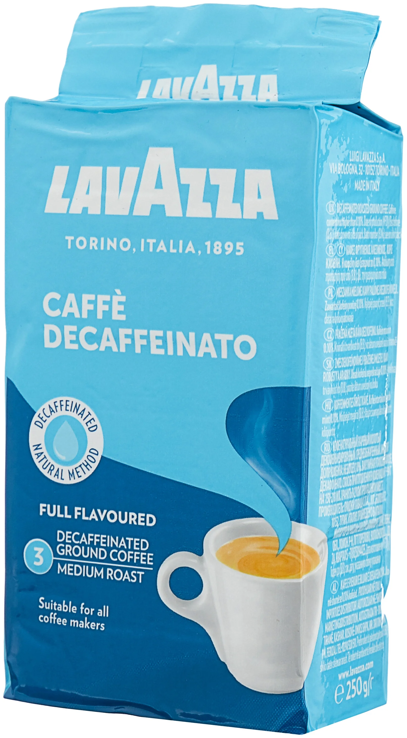 Lavazza Caffe Decaffeinato вакуумная упаковка - степень обжарки: средняя