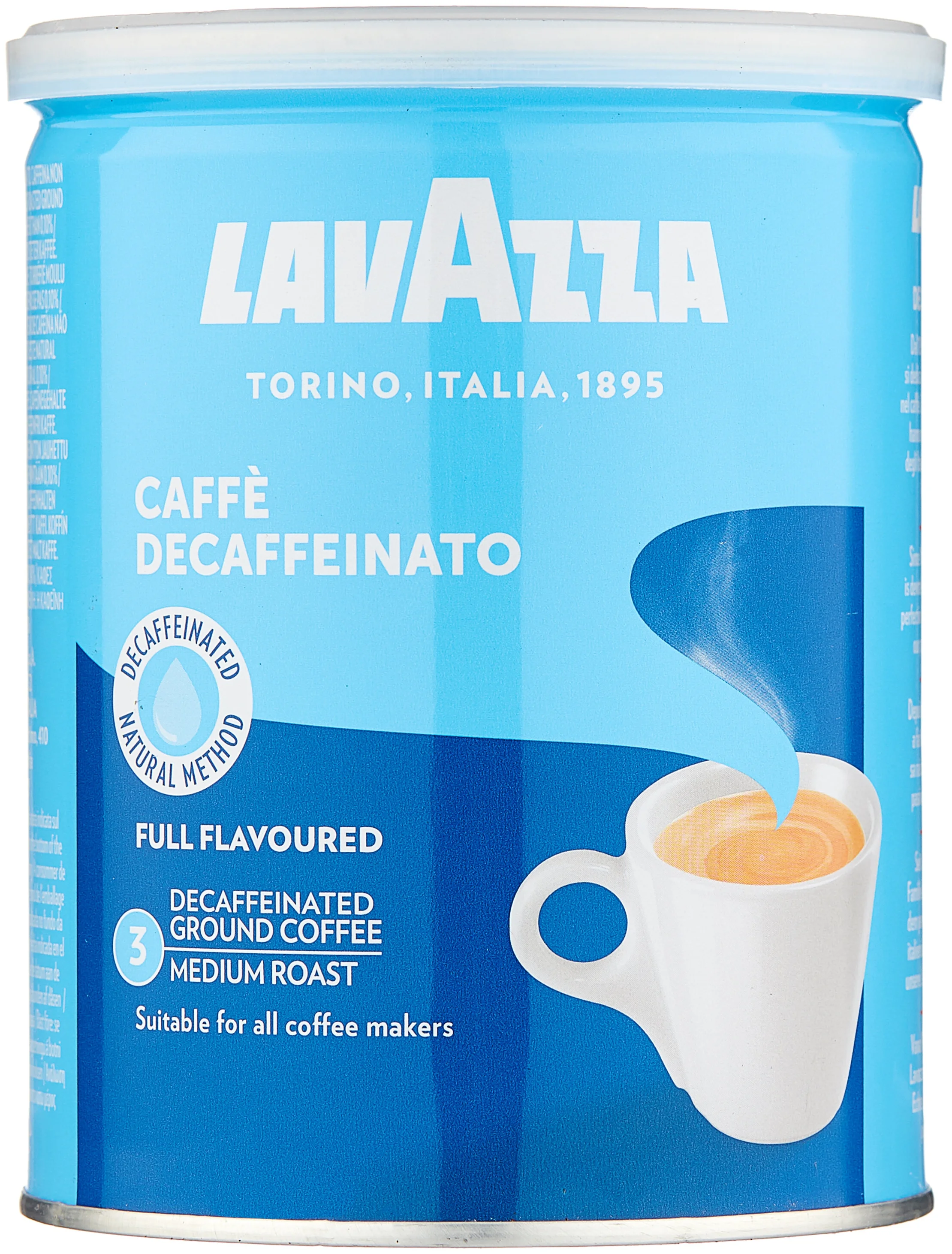 Lavazza Caffe Decaffeinato жестяная банка - вид зерен: арабика/робуста