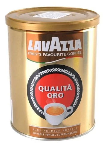 Lavazza Qualita Oro, жестяная банка - упаковка: металлическая банка