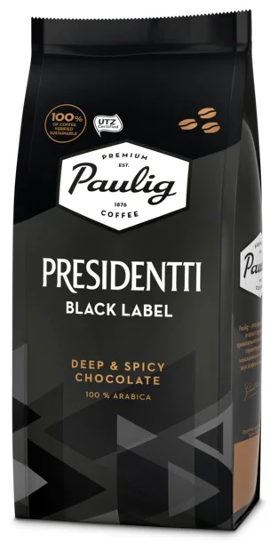 Paulig Presidentti Black Label - вид зерен: арабика