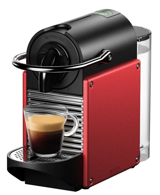 De'Longhi Nespresso Pixie EN 124 - особенности конструкции: съемный лоток для сбора капель, контейнер для отходов, индикатор включения