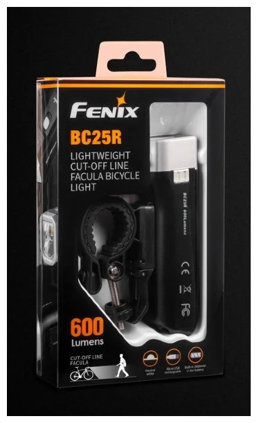 Fenix BC25R Cree XP-G3 - особенности: индикатор заряда, ударопрочный, влагозащищенный, USB-зарядка