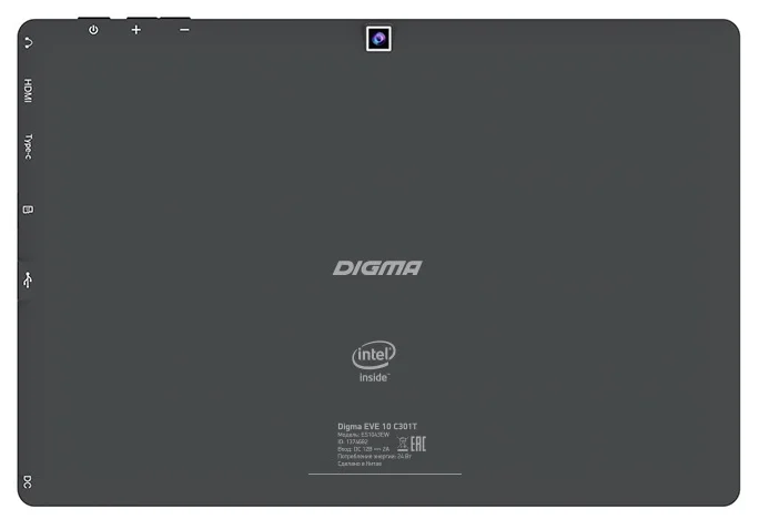 DIGMA EVE 10 C401T (2020) - емкость аккумулятора: 3000 мА·ч