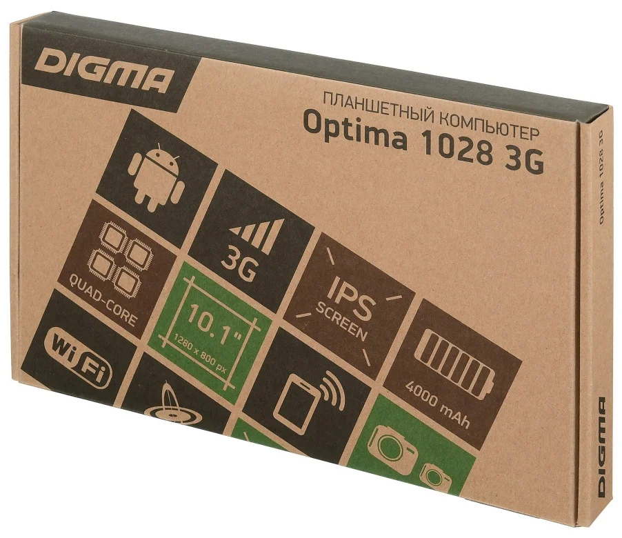 DIGMA Optima 1028 3G (2019) - проводные интерфейсы: micro-USB, mini jack 3.5 mm