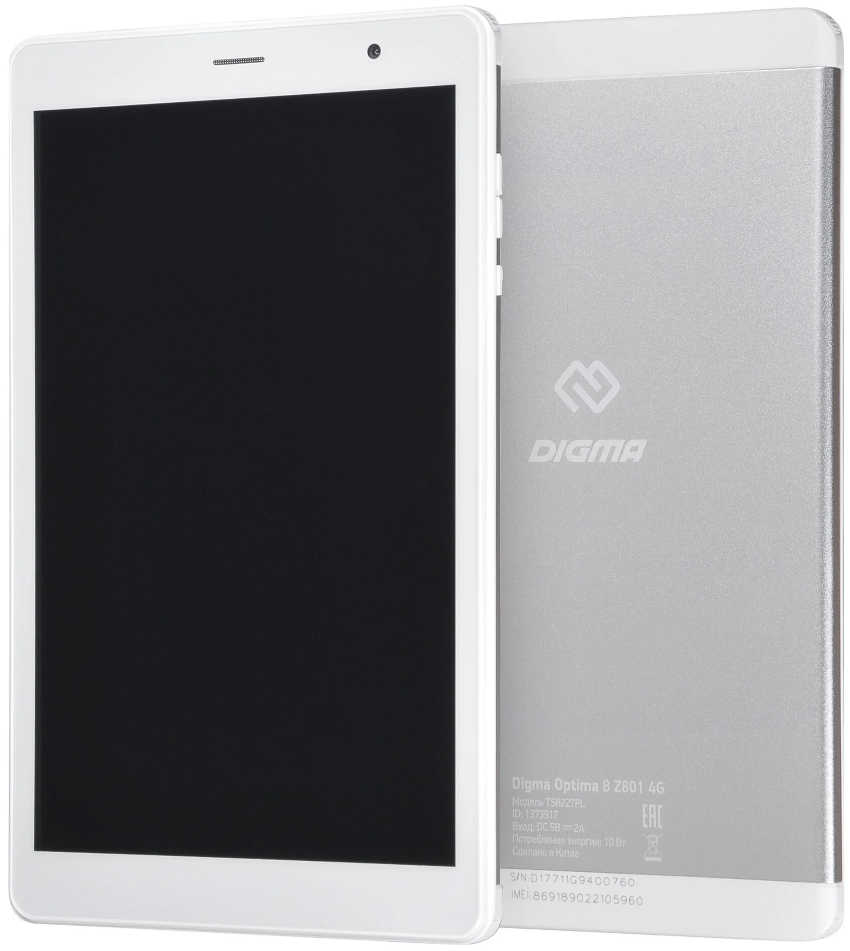 DIGMA Optima 8 Z801 4G - SIM-карты: 1 (micro SIM)