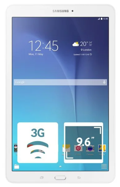 Samsung Galaxy Tab E 9.6 SM-T561N 8Gb (2015) - размеры: 242x149.5x8.5 мм, вес: 495 г