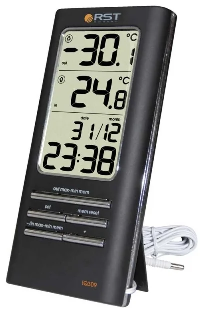 RST 02309 - измерения: температура в помещении, температура на улице