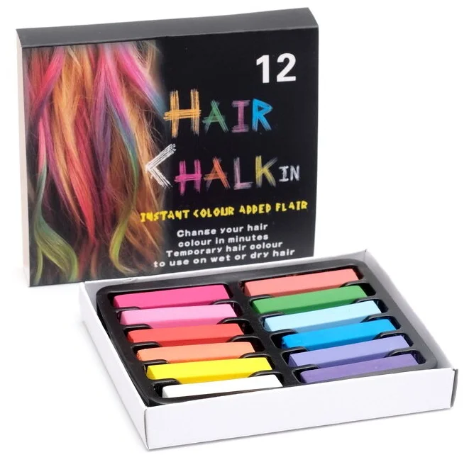 Мелки Hair Chalk для волос (12 шт) - смывается за один раз