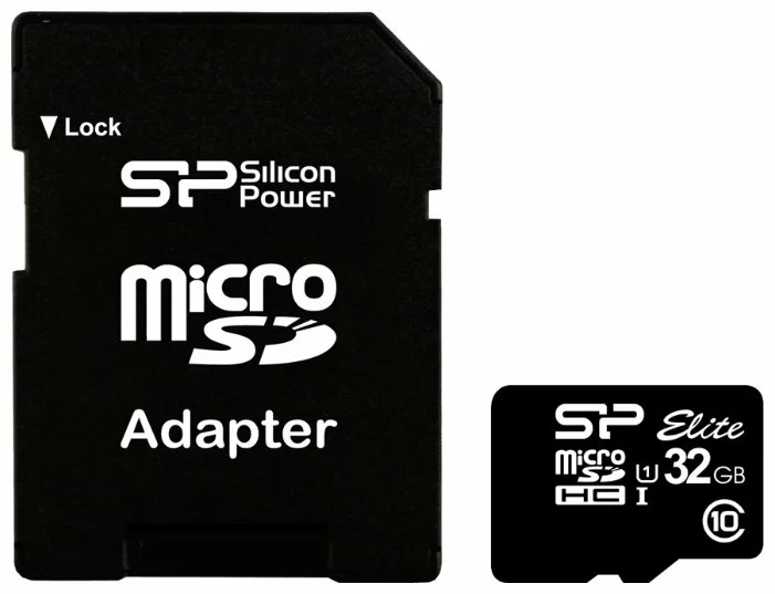 Silicon Power ELITE microSDHC UHS Class 1 Class 10 + SD adapter - тип карты памяти: microSDHC, Secure Digital