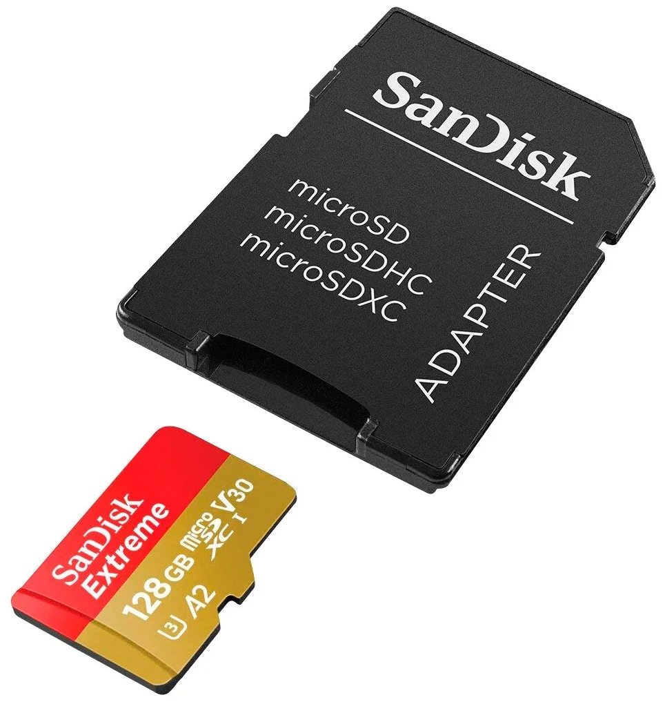 SanDisk Extreme microSDXC Class 10 UHS Class 3 V30 A2 160MB/s + SD adapter - класс скорости: Class 10