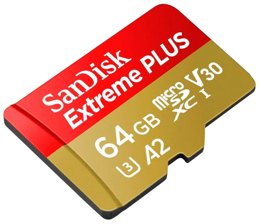 SanDisk Extreme PLUS microSDXC Class 10 UHS Class 3 V30 A2 170MB/s + SD adapter - скорость чтения/записи данных: 170 / 90 МБ/с