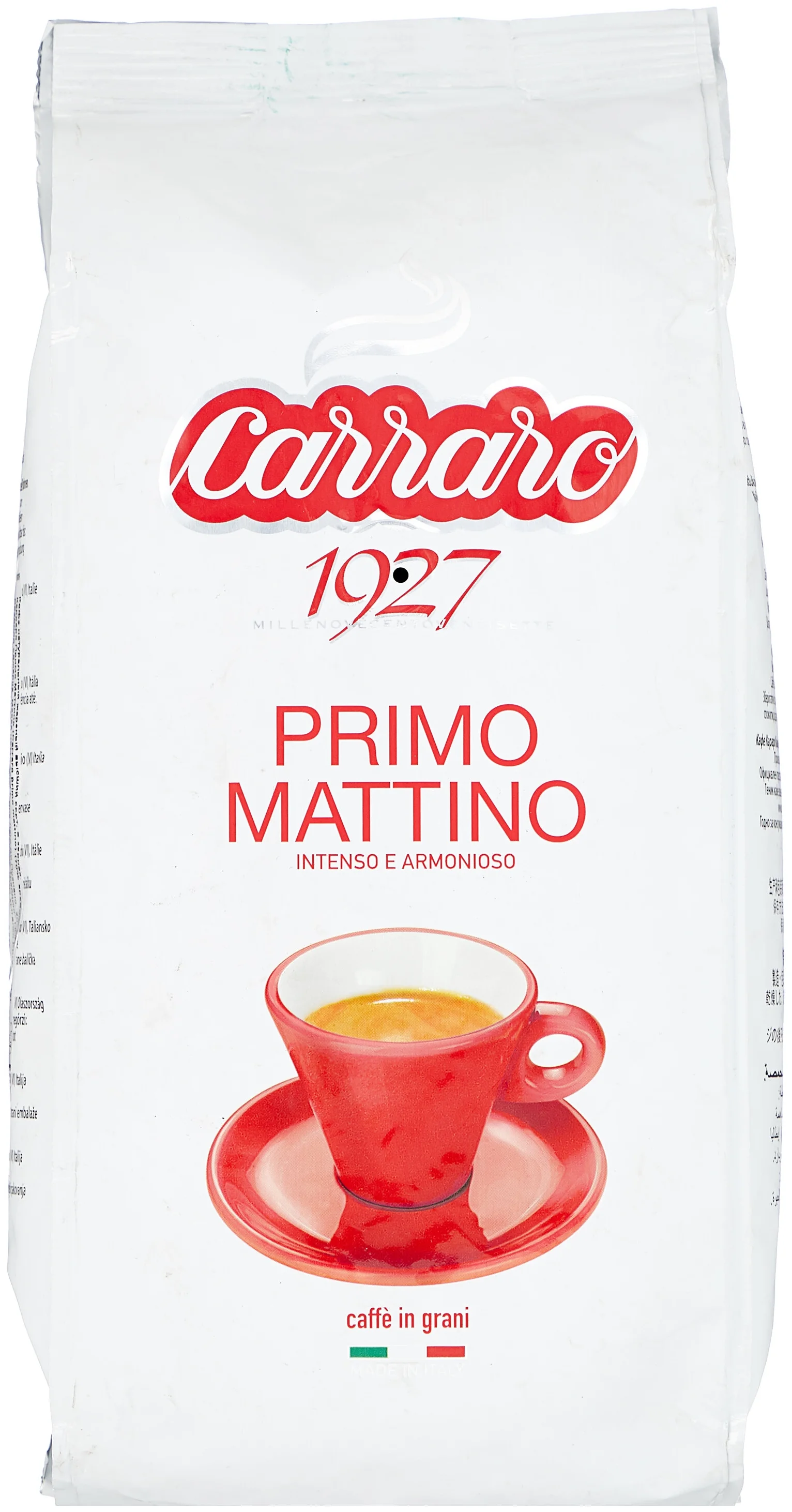 Carraro "Primo Mattino" - вид зерен: смесь арабики и робусты
