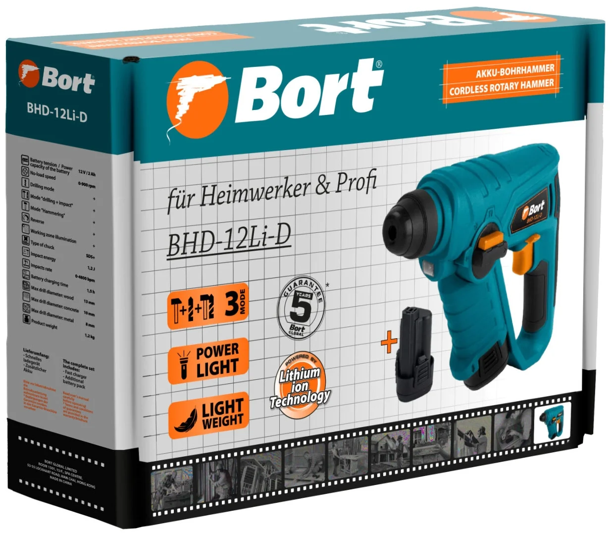 Bort BHD-12Li- D - напряжение аккумулятора: 12 В