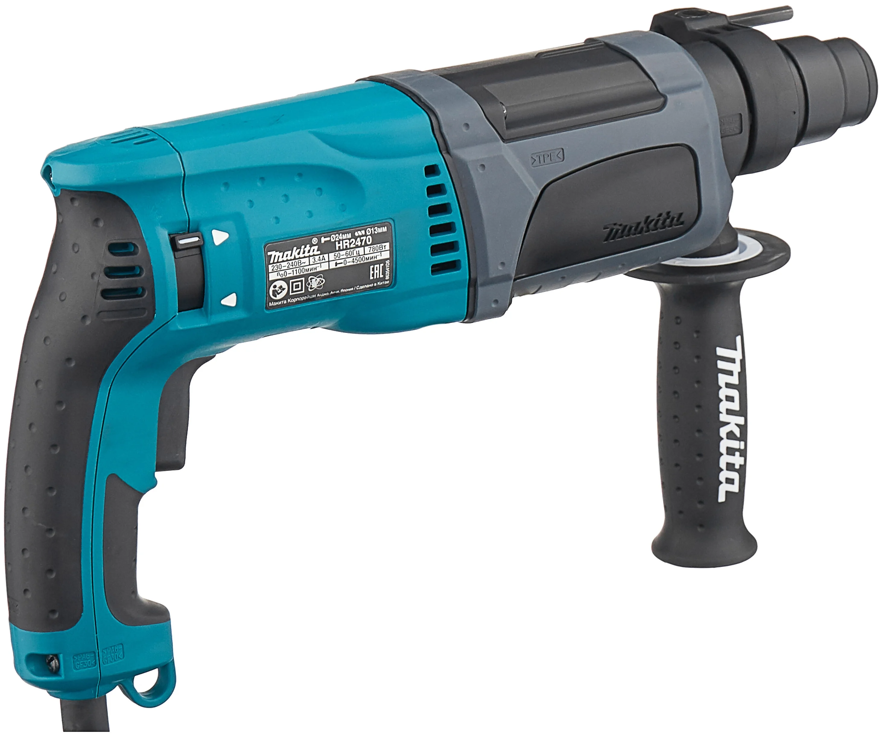 Makita HR2470X15, 780 Вт - максимальный диаметр сверления (бетон): 24 мм