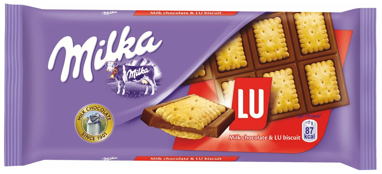 Milka  "С печеньем LU" - упаковка: флоу-пак