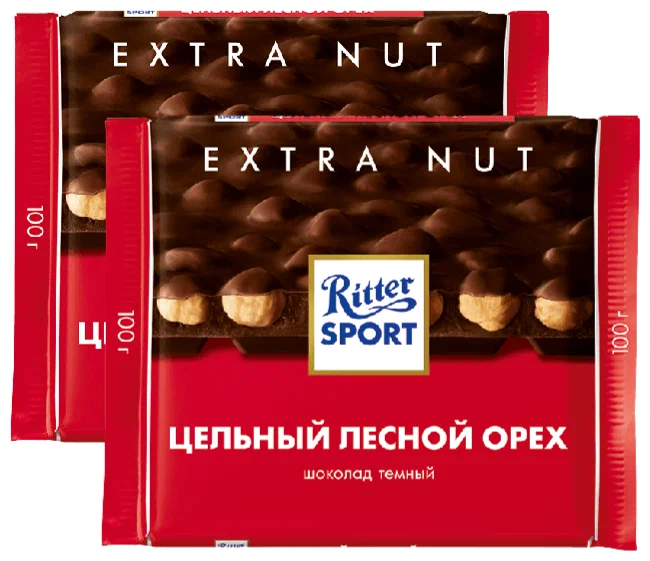 Ritter Sport "Цельный лесной орех" - жиры в 100 г: 41 г