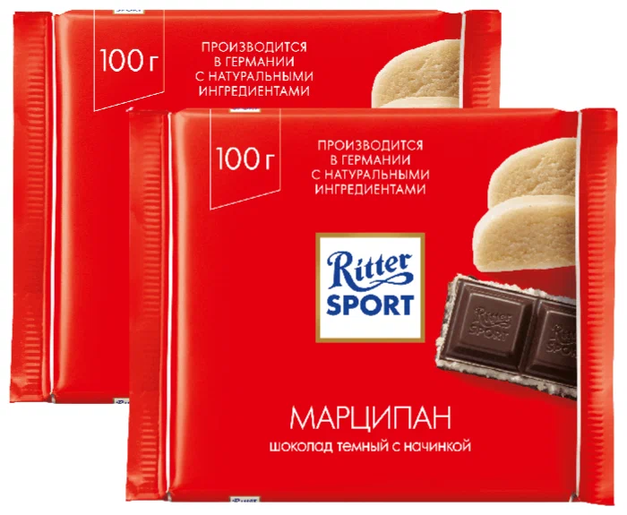 Ritter Sport "Марципан" - жиры в 100 г: 27 г