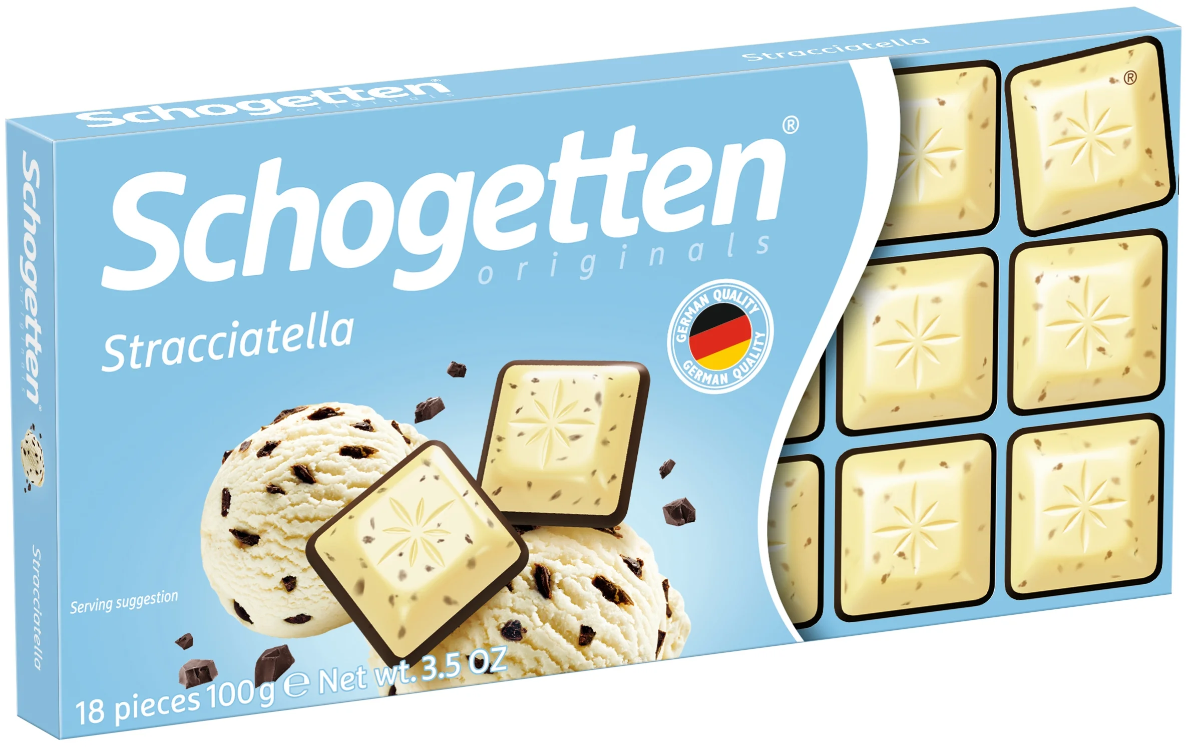Schogetten "Stracciatella" - вид шоколада: белый, горький