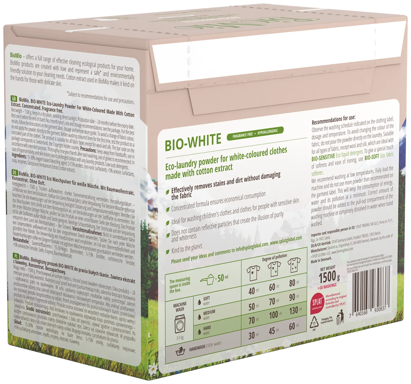 BioMio BIO-WHITE - особенности: гипоаллергенное, биоразлагаемое, концентрат