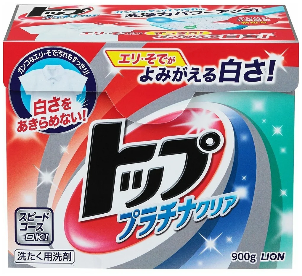 Lion Top Platinum Clear - назначение: для шерсти и шелка, для хлопковых тканей, для цветных тканей, для синтетических тканей, для белых и светлых тканей