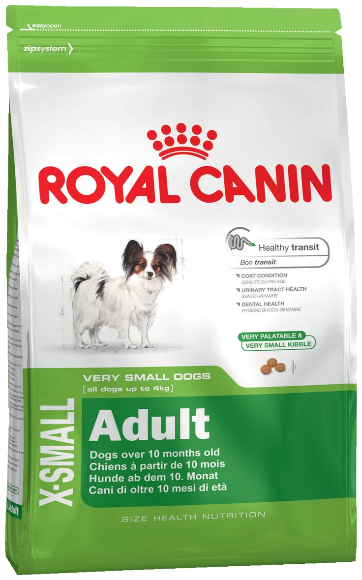 Royal Canin "X-Small Adult" - размер породы: мелкие породы
