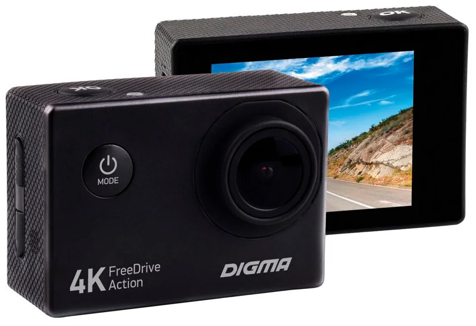 DIGMA FreeDrive Action 4K - размеры 59х25х41 мм