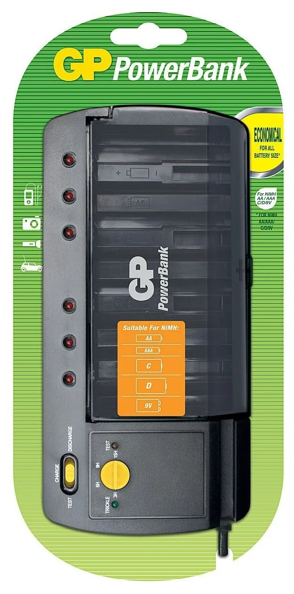 GP GPPB320 - количество мест для аккумуляторов: 4