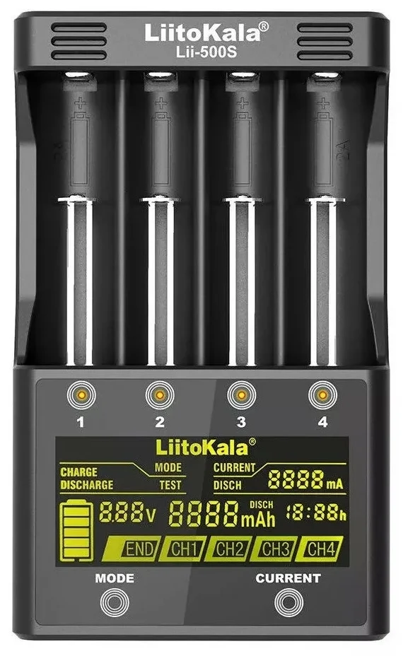 LiitoKala Lii-500S - тип аккумулятора: Ni-Cd, Li-Ion, Ni-Mh