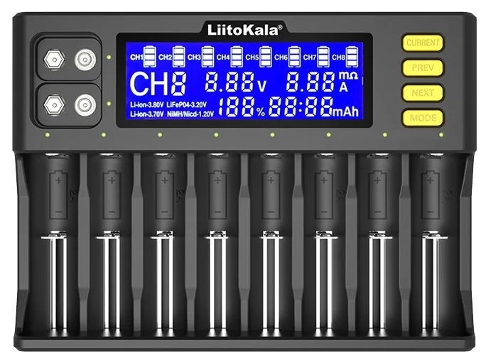 LiitoKala Lii-S8 - тип аккумулятора: LiFePO4, Ni-Cd, Li-Ion, Ni-Mh, IMR (Li-Mn)