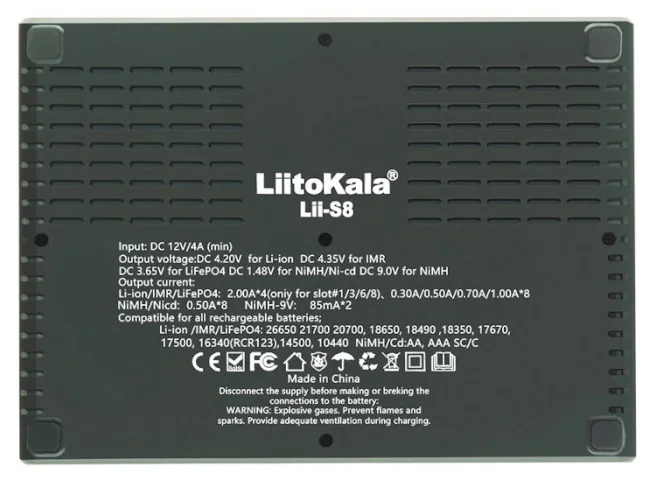 LiitoKala Lii-S8 - количество мест для аккумуляторов: 10