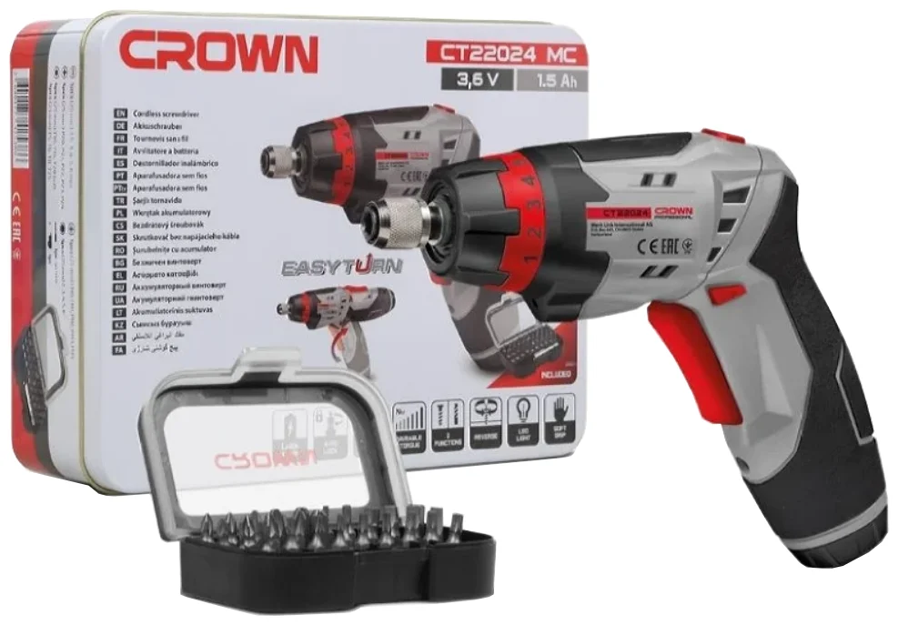 CROWN CT22024 MC Li-Ion 1.5 А·ч 3.6В - напряжение аккумулятора: 3.6 В